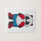 Puzzle Panda en boîte avec gants de boxe (Horizontal)
