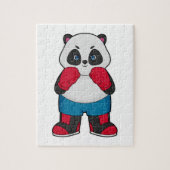 Puzzle Panda en boîte avec gants de boxe (Vertical)