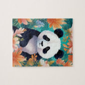 Puzzle Panda entourée de fleurs (Horizontal)