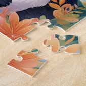 Puzzle Panda entourée de fleurs (Côté)