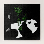 Puzzle Panda géant mange du bambou noir (Horizontal)