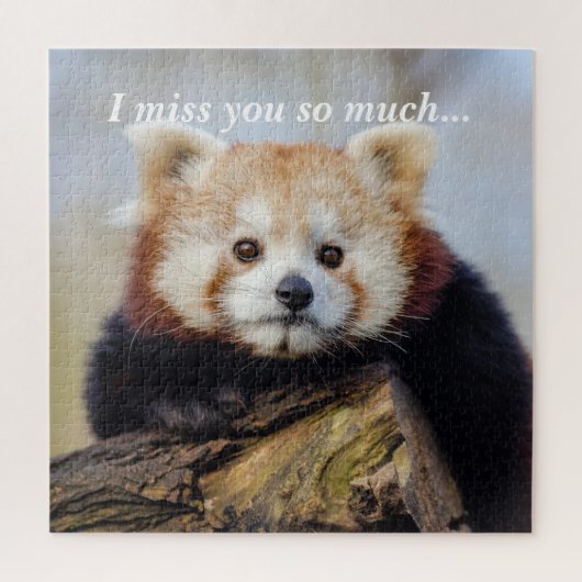 Puzzle Panda Rouge Mignonne Vous Manque Tellement (Vertical)