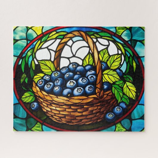Puzzle Panier Blueberry en verre tendu (Horizontal)