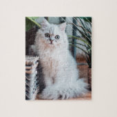 Puzzle Panier Brown en fourrure Perse Chinchilla Argent (Vertical)