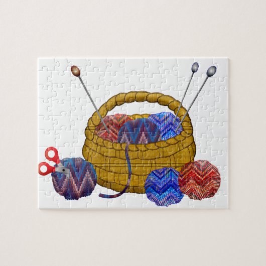 Puzzle Panier d'aiguilles en Tricot de fils Crochet Craft (Horizontal)
