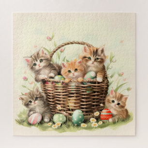 Puzzle Panier de Pâques de Chatte-Printemps