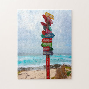 Puzzle Panneau de destination Cozumel Beach Mexique.