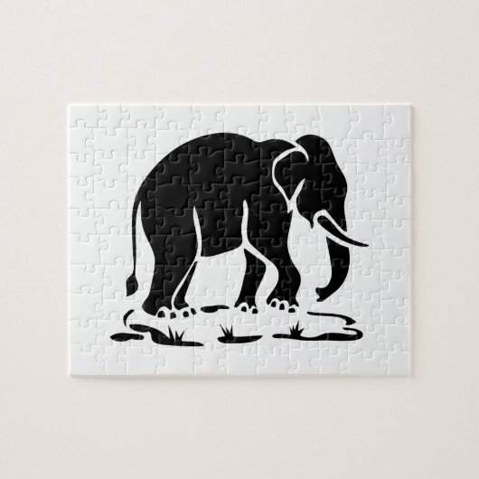 Puzzle Panneau de trekking des éléphants asiatiques devan (Horizontal)