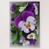 Puzzle Pansies blanches violettes (Vertical)