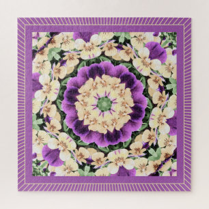 Puzzle Pansies Mandala : Violet antique