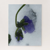 Puzzle Pansy violet sur la neige (Vertical)