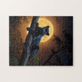 Puzzle Panthe noire mignonne posée sur une branche d'arbr (Horizontal)