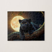 Puzzle Panthe noire mignonne posée sur une branche d'arbr (Horizontal)