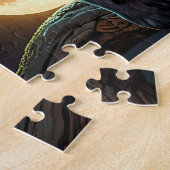 Puzzle Panthe noire mignonne posée sur une branche d'arbr (Côté)