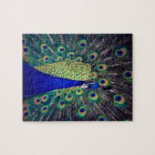 Puzzle Paon bleu cobalt (Horizontal)