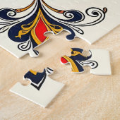 Puzzle Paon décoratif sur fond blanc (Côté)