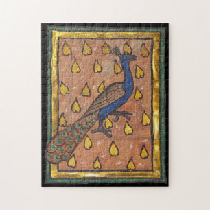 Puzzle Paon du bestiaire médiéval v. 1270