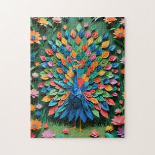Puzzle Paon en origami