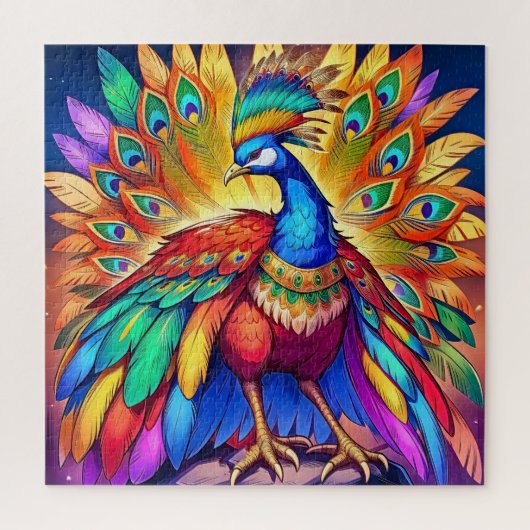 Puzzle Paon vibrant (Vertical)