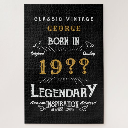 Puzzle Papa Père ou Mari Ajouter le nom Année Légende Vin (Vertical)