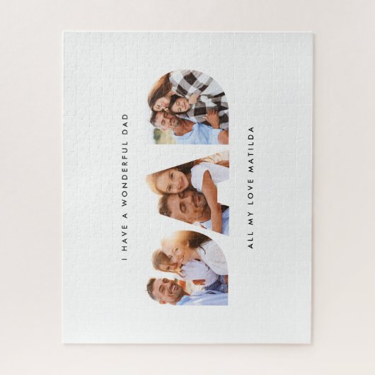 Puzzle Papa photo typographie moderne cadeau enfant (Vertical)