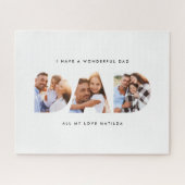 Puzzle Papa photo typographie moderne cadeau enfant (Horizontal)