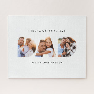 Puzzle Papa photo typographie moderne cadeau enfant