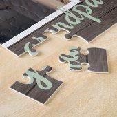 Puzzle Papi le plus aimé - Cadre en bois rustique (Côté)
