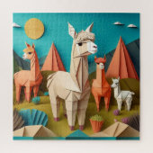 Puzzle Papier Art Origami Alpacas Scène 3D (Vertical)