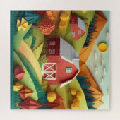 Puzzle Papier Art Origami Style Paysage Scène (Horizontal)