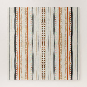 Puzzle Papier peint Aztec Orange Ikat moderne