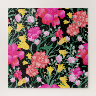Puzzle Papier Peint Floral Motif Grandes Fleurs