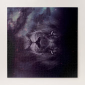 Puzzle Papier peint Galaxy Lion Face Art (Horizontal)