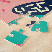 Puzzle Papier peint géométrique Retro tendance Memphis (Côté)