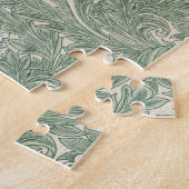 Puzzle papier peint textile tulipe william morris vert (Côté)