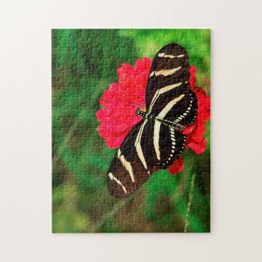 Puzzle Papillon à aile longue Zèbre. (Vertical)