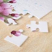 Puzzle Papillon à fleurs avec Sakura rose (Côté)