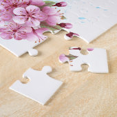 Puzzle Papillon à fleurs avec Sakura rose (Côté)