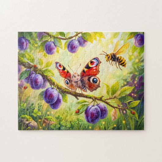 Puzzle Papillon a peur du frelon dans un prunier (Horizontal)