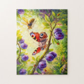 Puzzle Papillon a peur du frelon dans un prunier (Vertical)