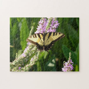 Puzzle Papillon à queue d'hirondelle sur des fleurs sauva