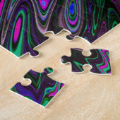 Puzzle Papillon Abstrait Magenta, Bleu et Vert Tripant (Côté)