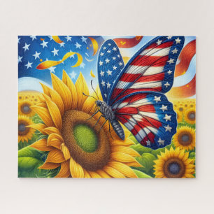 Puzzle Papillon américain tournesol