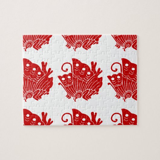 Puzzle Papillon asiatique Japonais Conception Kamon (Horizontal)