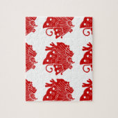 Puzzle Papillon asiatique Japonais Conception Kamon (Vertical)