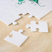 Puzzle Papillon aux plumes de paon vert (Côté)
