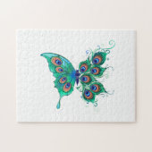Puzzle Papillon aux plumes de paon vert (Horizontal)