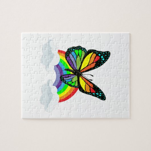 Puzzle Papillon avec arc-en-ciel (Horizontal)