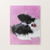Puzzle Papillon (blanc et noir) Peinture - Chien Art (Vertical)