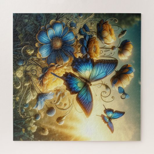 Puzzle Papillon bleu (Horizontal)